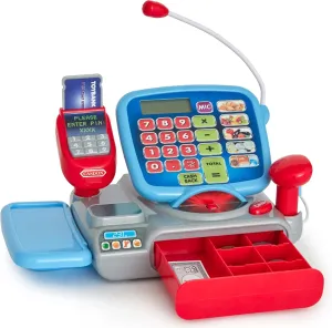 Casdon Supermarket Till | Interactive Toy Shopping Till For Children Aged 3  | Includes Working Calculator, Microphone, Scanner & More