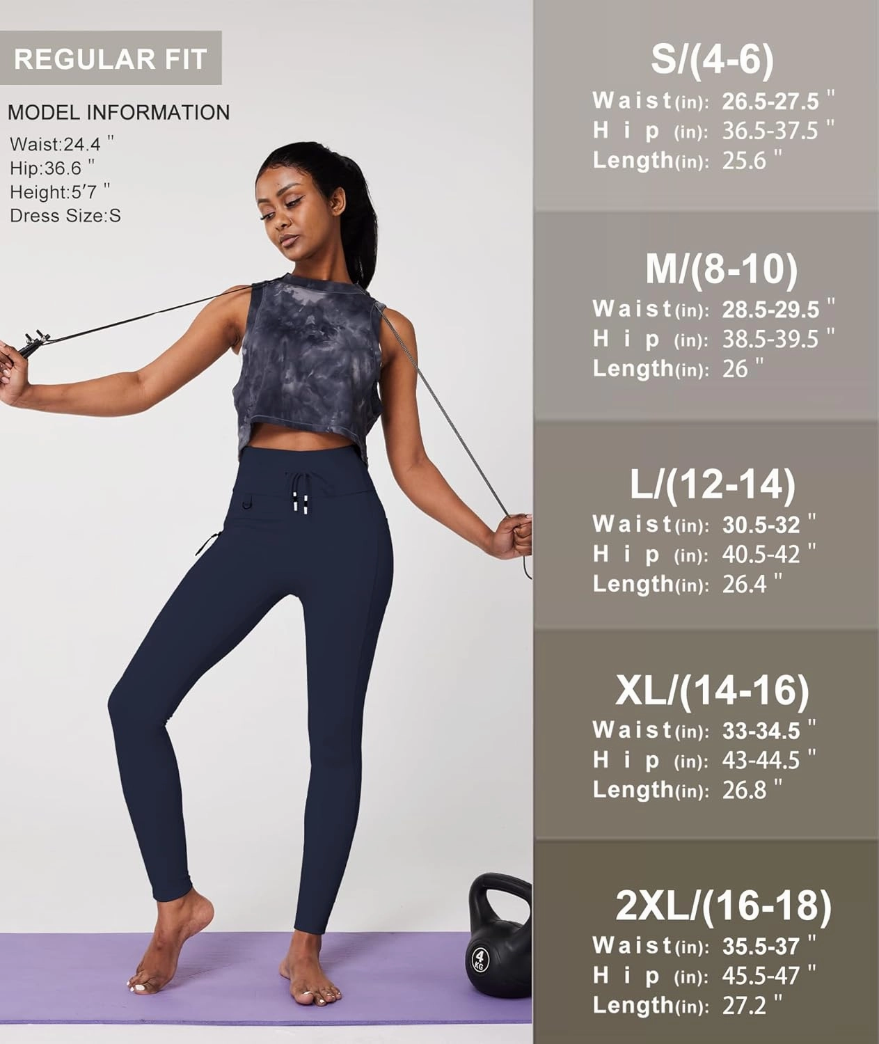 Casei Cargo Leggings with Pockets for Women Tummy Control Stretchy Soft Yoga Pants for Hiking Workout Drawstring Legging