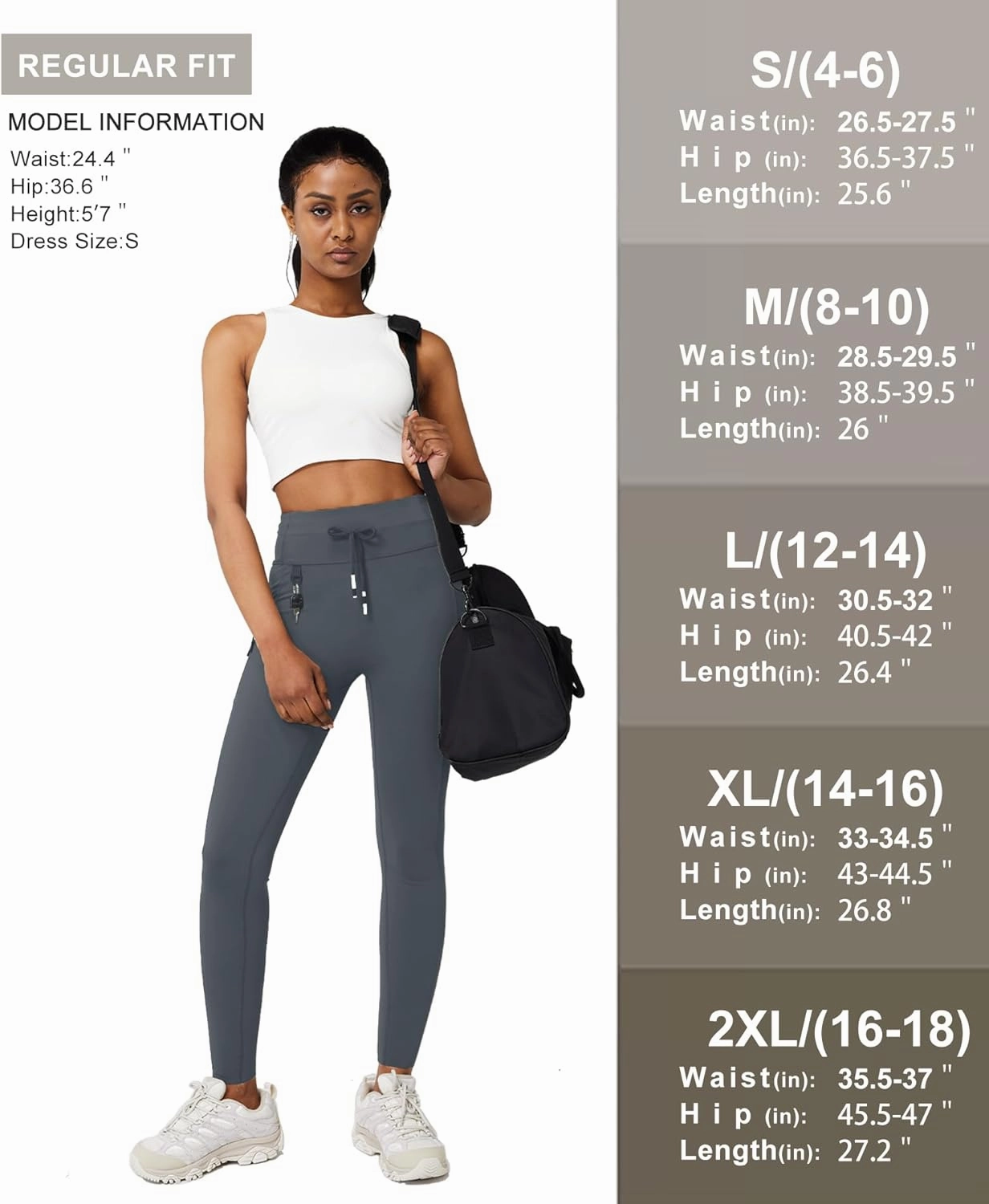 Casei Cargo Leggings with Pockets for Women Tummy Control Stretchy Soft Yoga Pants for Hiking Workout Drawstring Legging