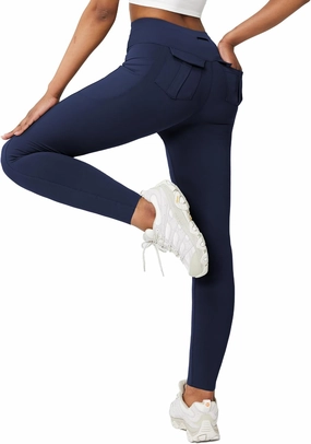 Casei Cargo Leggings with Pockets for Women Tummy Control Stretchy Soft Yoga Pants for Hiking Workout Drawstring Legging