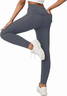 Casei Cargo Leggings with Pockets for Women Tummy Control Stretchy Soft Yoga Pants for Hiking Workout Drawstring Legging