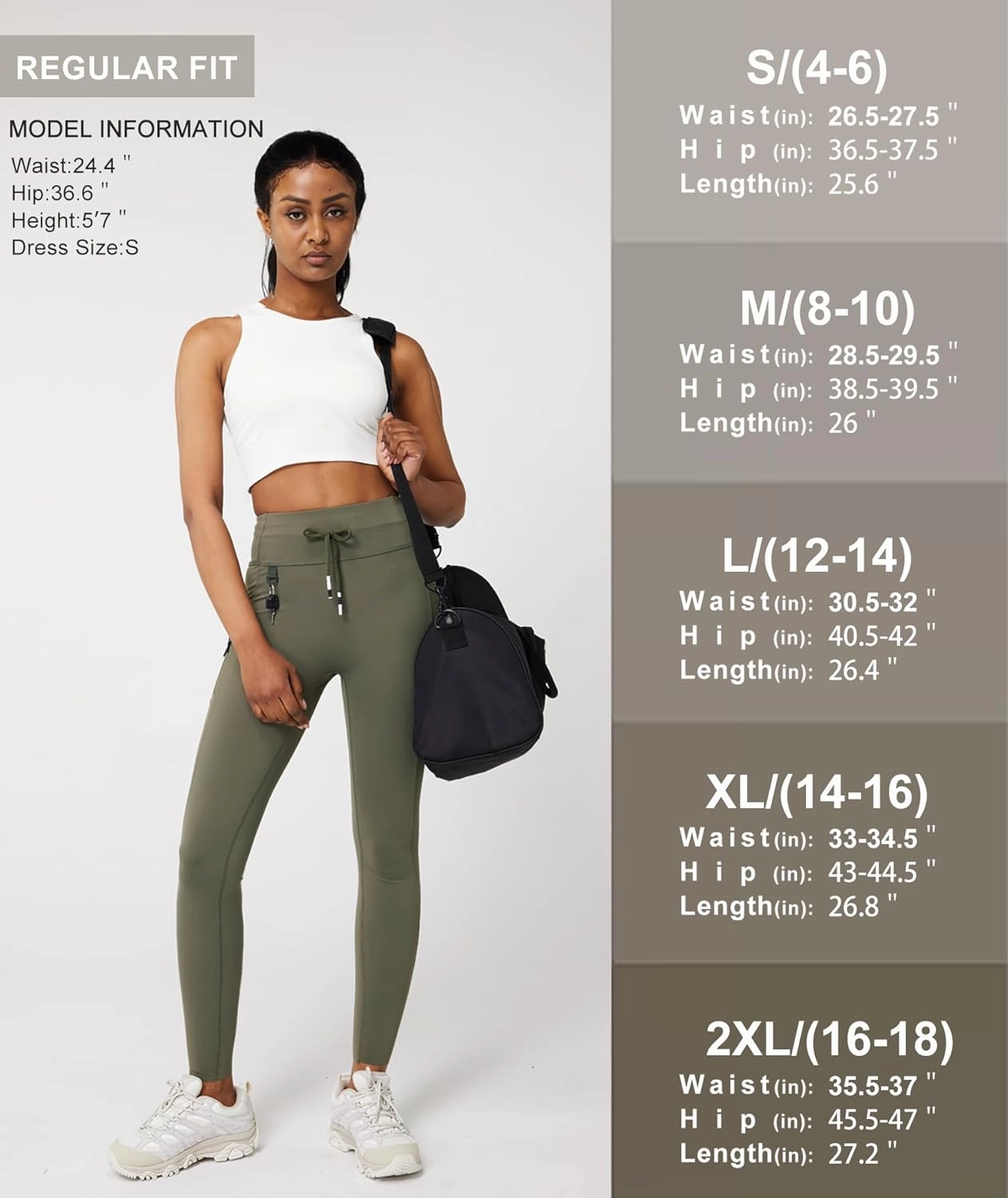 Casei Cargo Leggings with Pockets for Women Tummy Control Stretchy Soft Yoga Pants for Hiking Workout Drawstring Legging