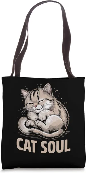 Cat Soul Cat Lover Feline Pet Meow Love Cats Tote Bag