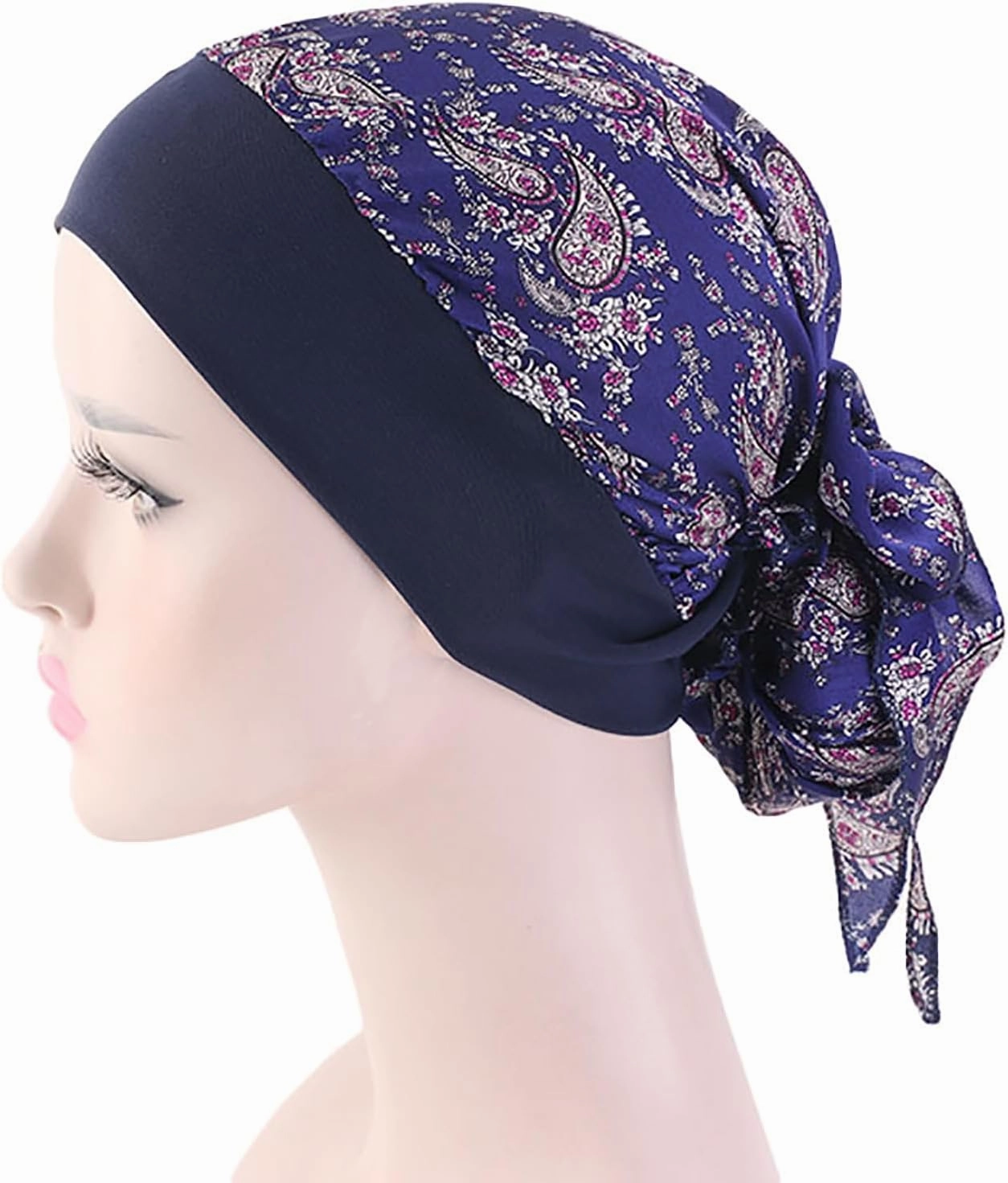 Chemo Headwear for Women 4 Pieces Pre Tied Head Scarf Beanie Skull Cover Cap