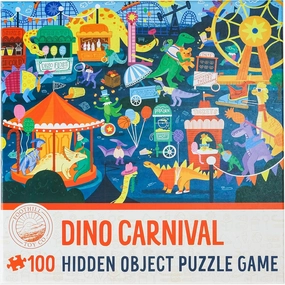 Children’s Jigsaw Puzzle | Unique Dinosaur Art | Educational Gift for Kids 3-8, Dino Carnival - 100 Piece