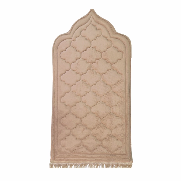 Children's Luxury Padded Tulip Salah Prayer Mat - Beige