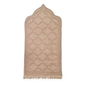 Children's Luxury Padded Tulip Salah Prayer Mat - Beige
