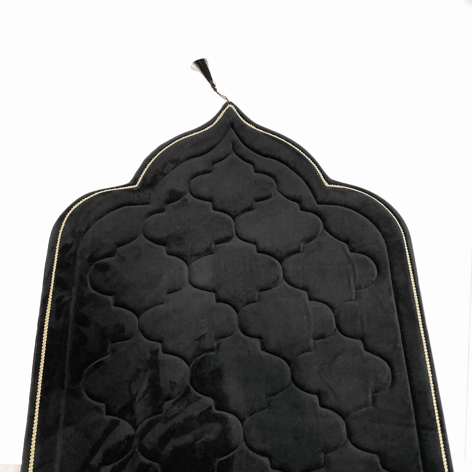 Children's Luxury Padded Tulip Salah Prayer Mat - Black