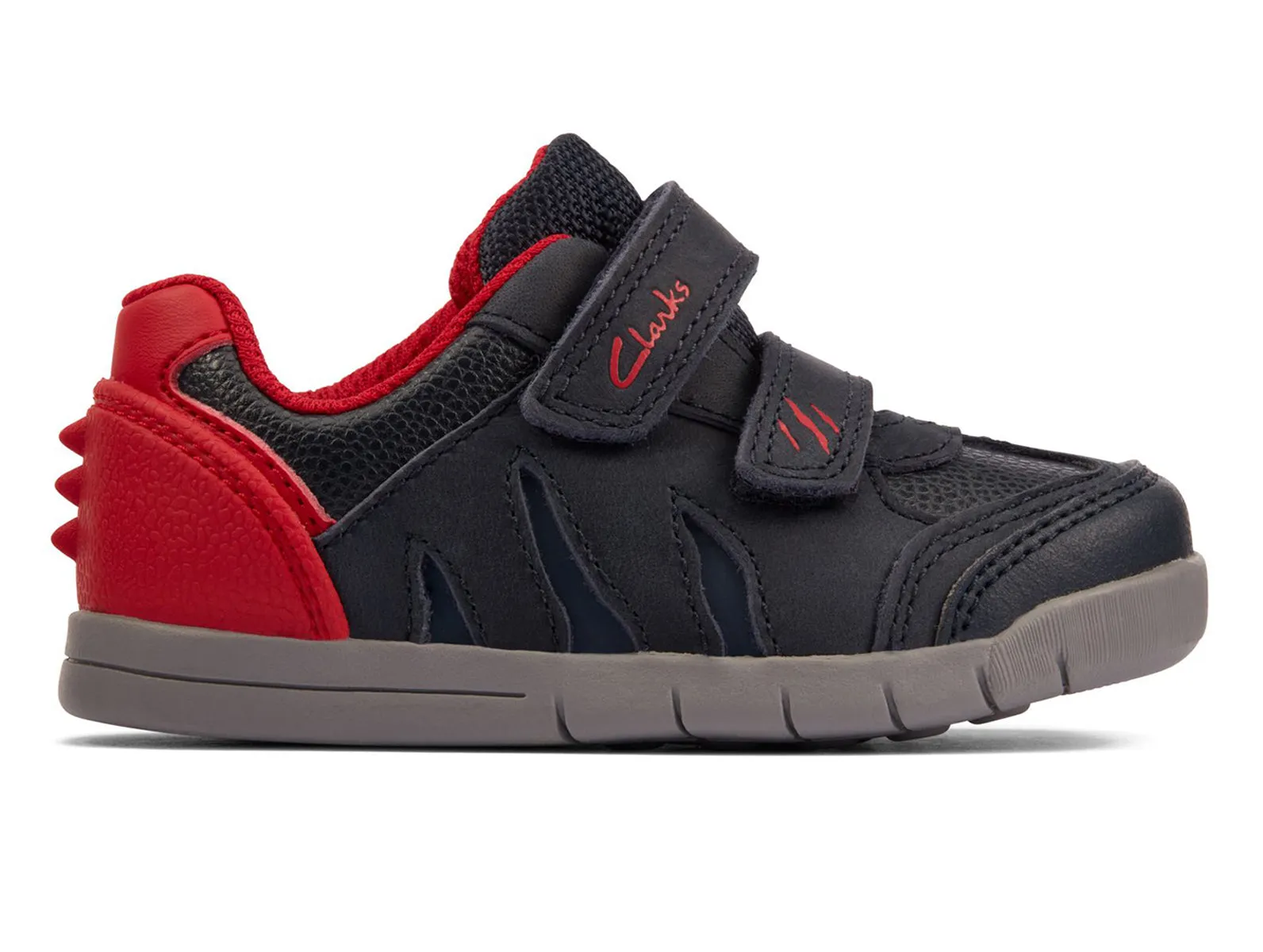 Clarks Rex Play T – Navy/Red Leather