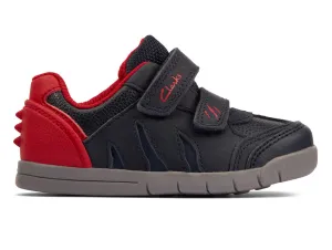Clarks Rex Play T – Navy/Red Leather