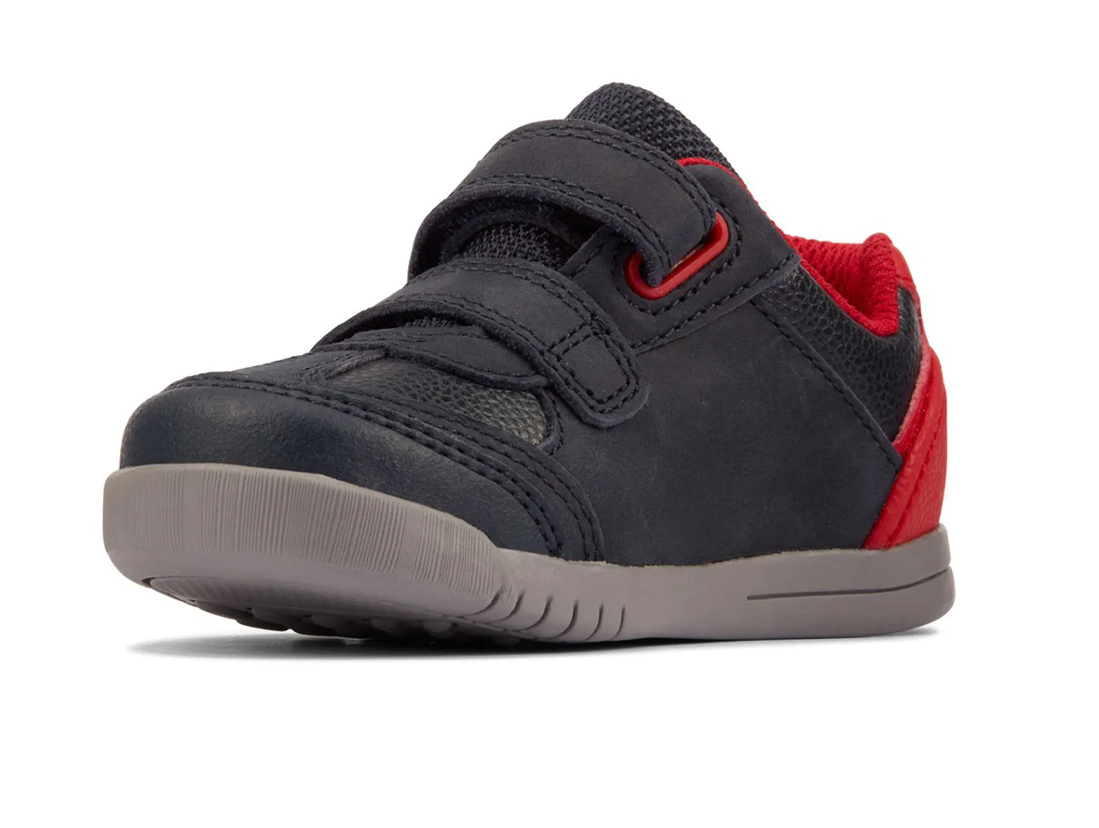 Clarks Rex Play T – Navy/Red Leather