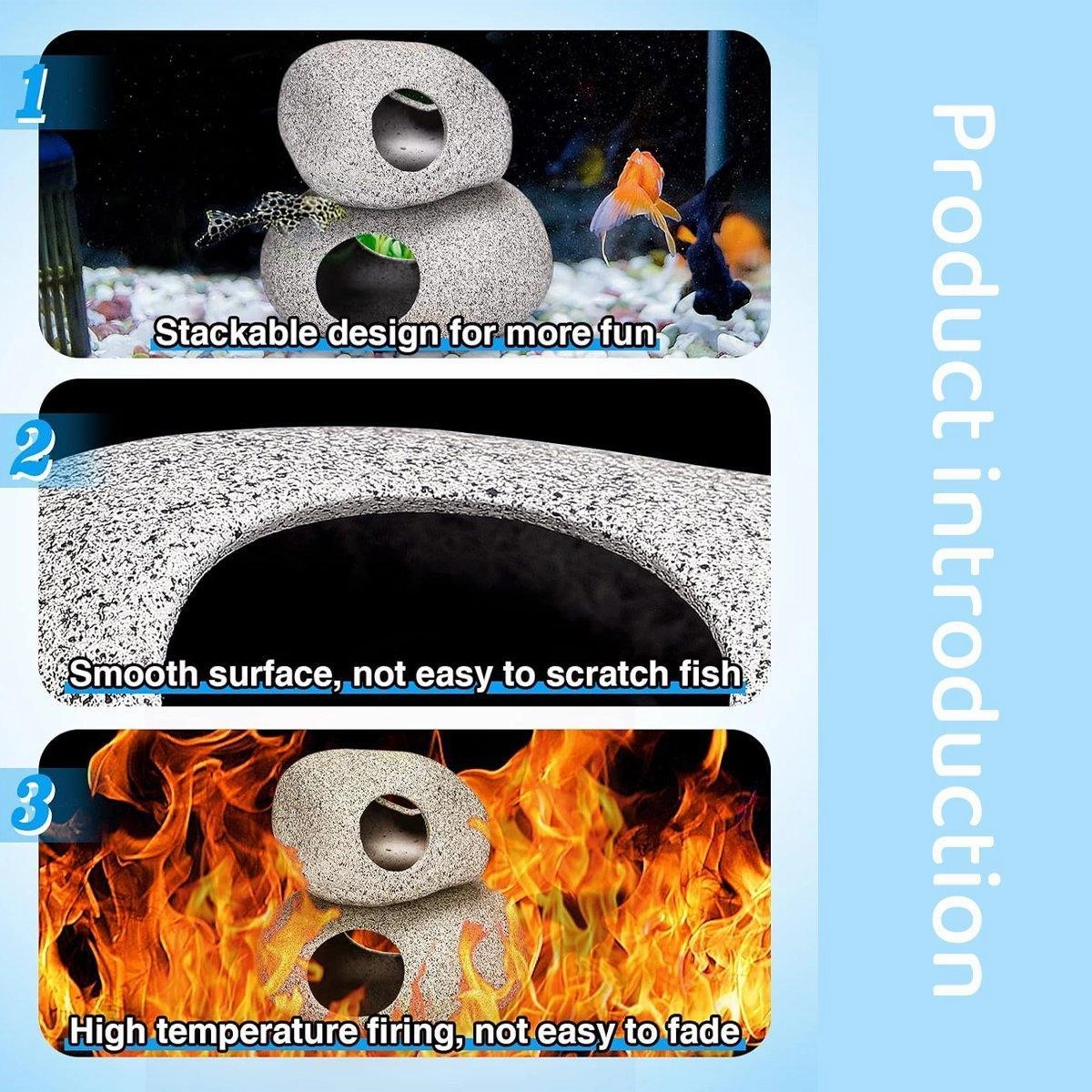 Clay Pot Aquarium Decoration Shrimp House Cichlid Breeding Tank Fish Nest