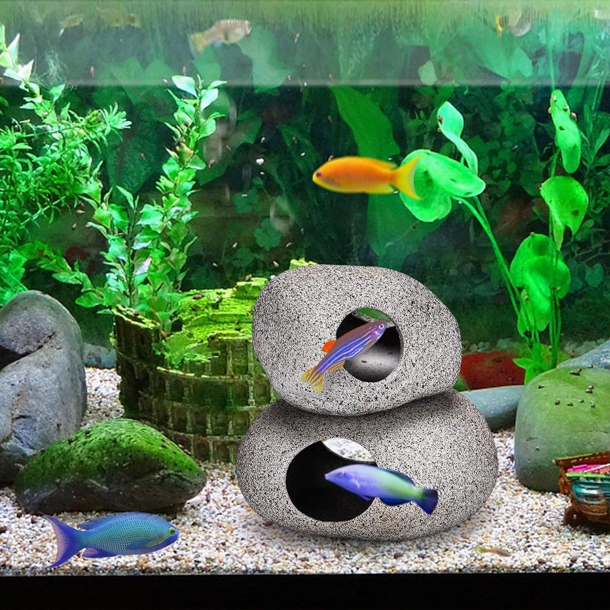 Clay Pot Aquarium Decoration Shrimp House Cichlid Breeding Tank Fish Nest