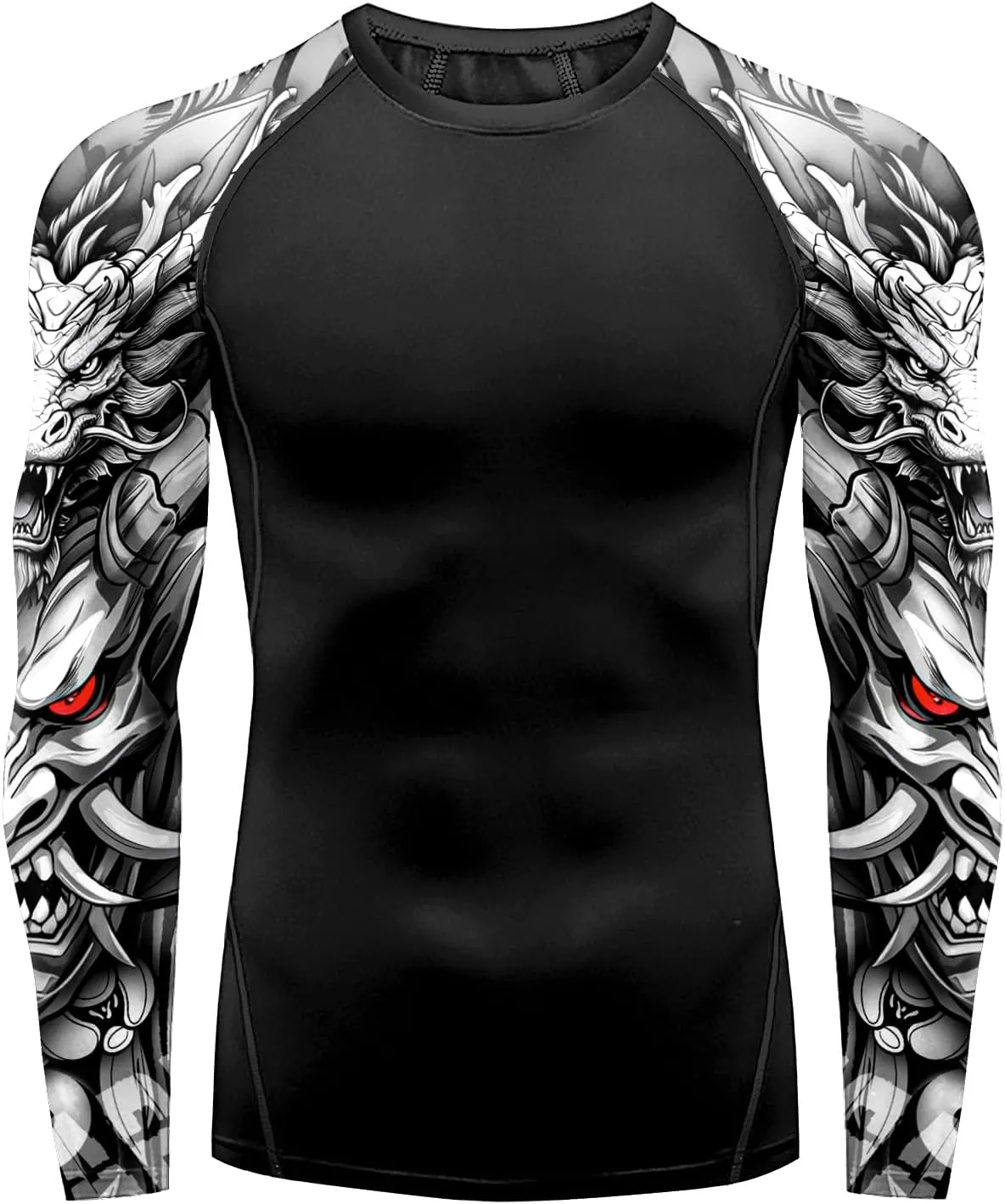 color cosplayer Jiu Jitsu Men American Flag UPF 50  Sun Protection Printed Rash Guard Long Sleeve Swim Shirts