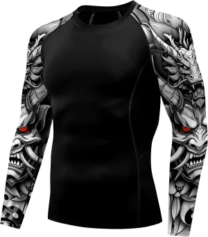 color cosplayer Jiu Jitsu Men American Flag UPF 50  Sun Protection Printed Rash Guard Long Sleeve Swim Shirts