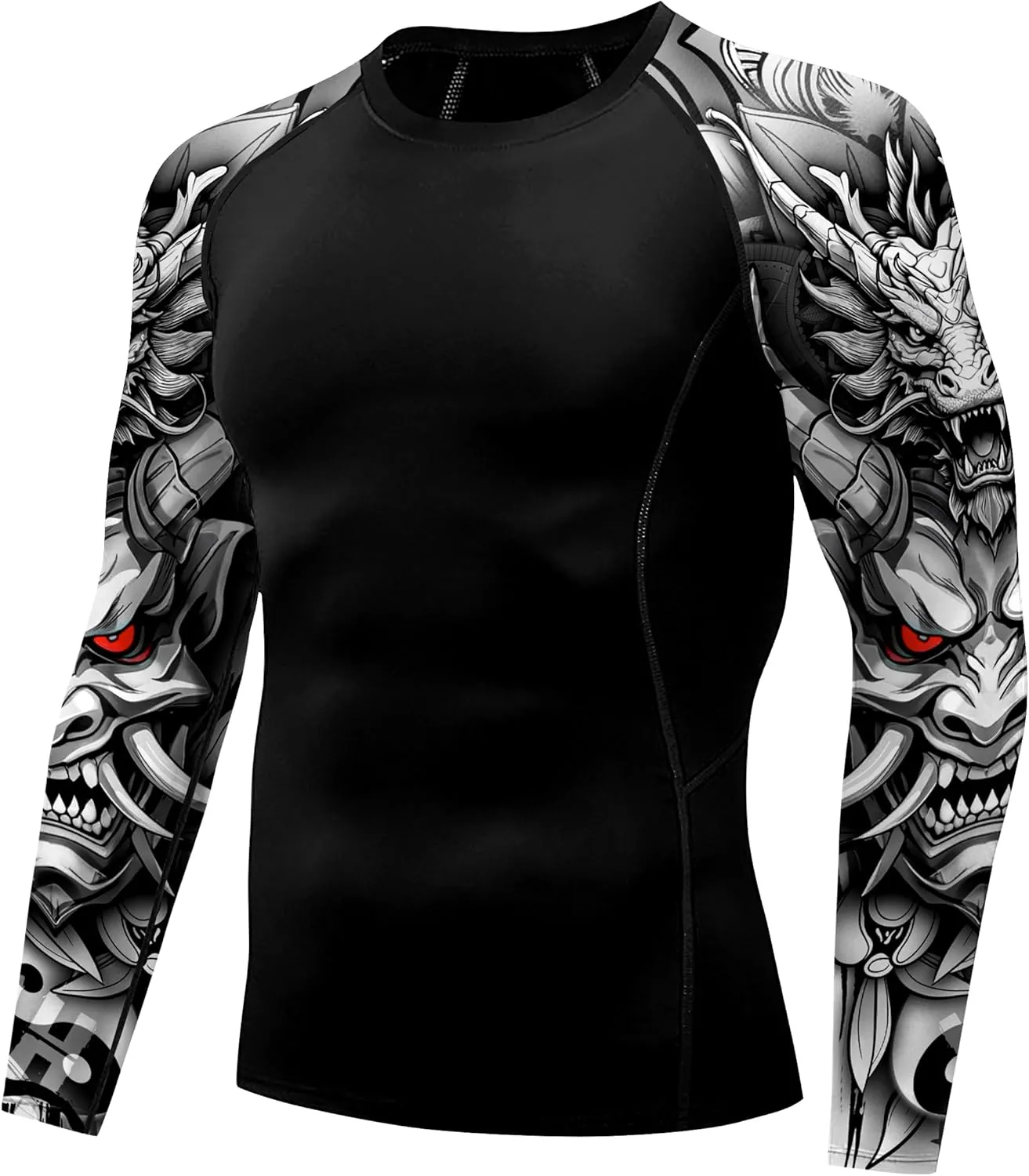 color cosplayer Jiu Jitsu Men American Flag UPF 50  Sun Protection Printed Rash Guard Long Sleeve Swim Shirts