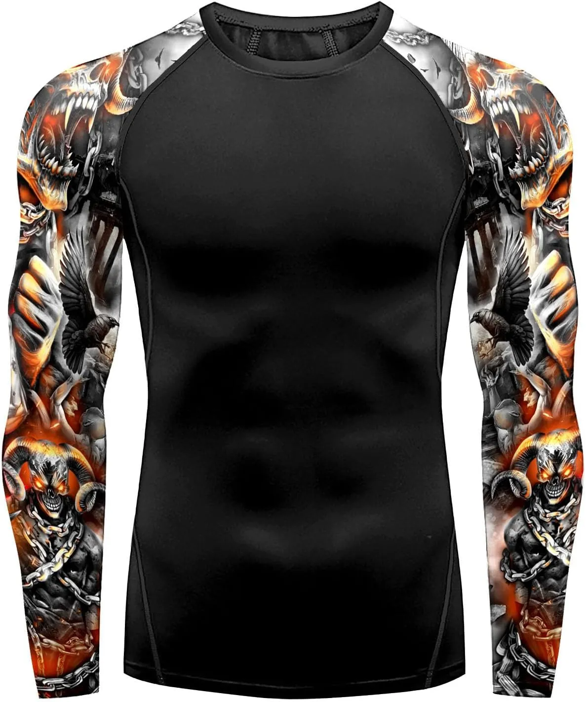 color cosplayer Jiu Jitsu Men American Flag UPF 50  Sun Protection Printed Rash Guard Long Sleeve Swim Shirts