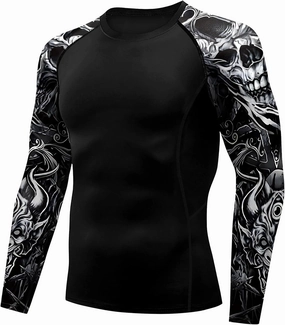 color cosplayer Jiu Jitsu Men American Flag UPF 50  Sun Protection Printed Rash Guard Long Sleeve Swim Shirts