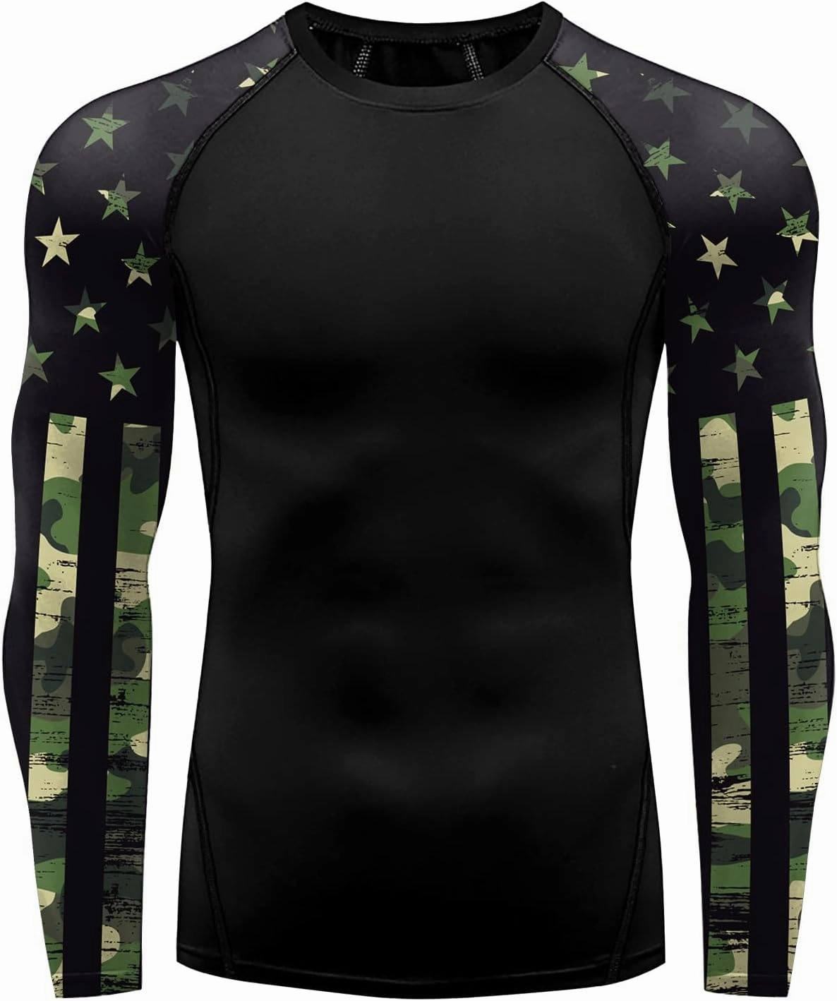 color cosplayer Jiu Jitsu Men American Flag UPF 50  Sun Protection Printed Rash Guard Long Sleeve Swim Shirts