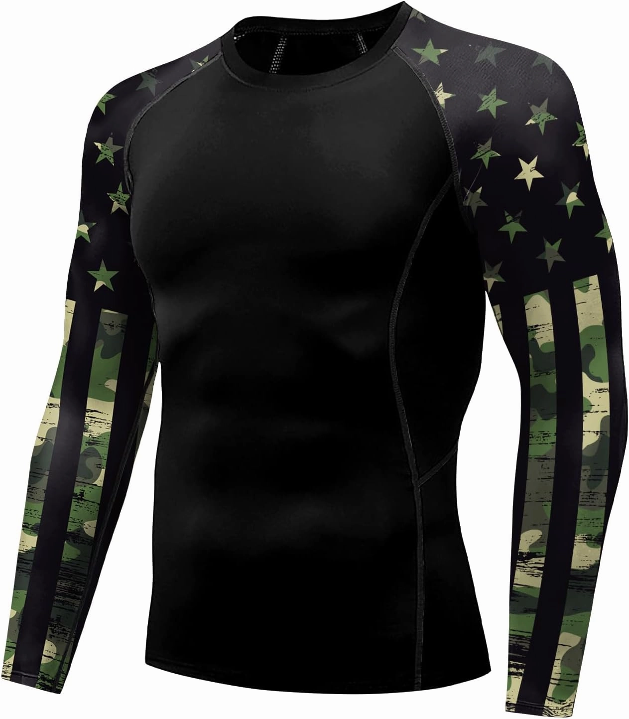 color cosplayer Jiu Jitsu Men American Flag UPF 50  Sun Protection Printed Rash Guard Long Sleeve Swim Shirts