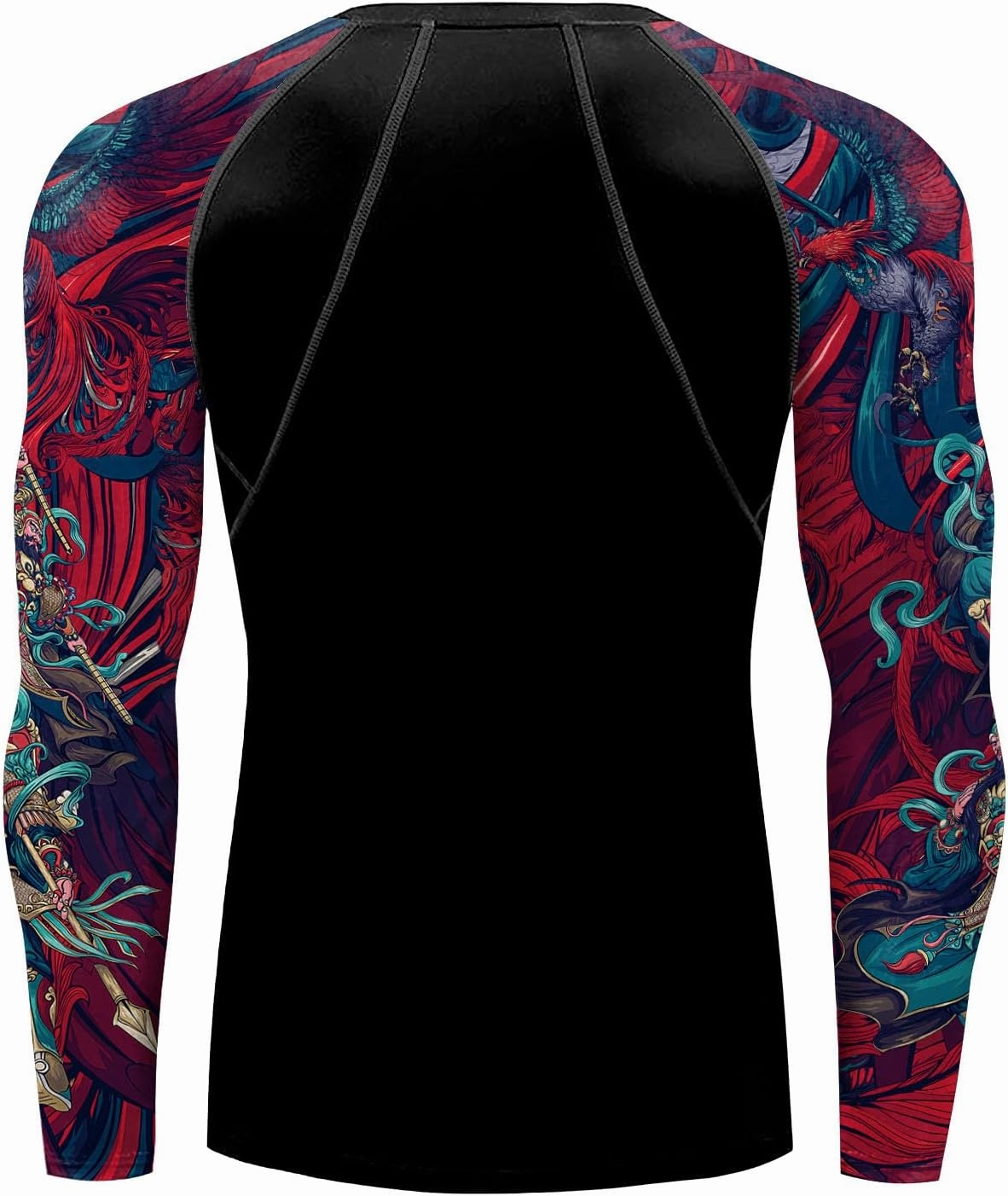 color cosplayer Jiu Jitsu Men American Flag UPF 50  Sun Protection Printed Rash Guard Long Sleeve Swim Shirts