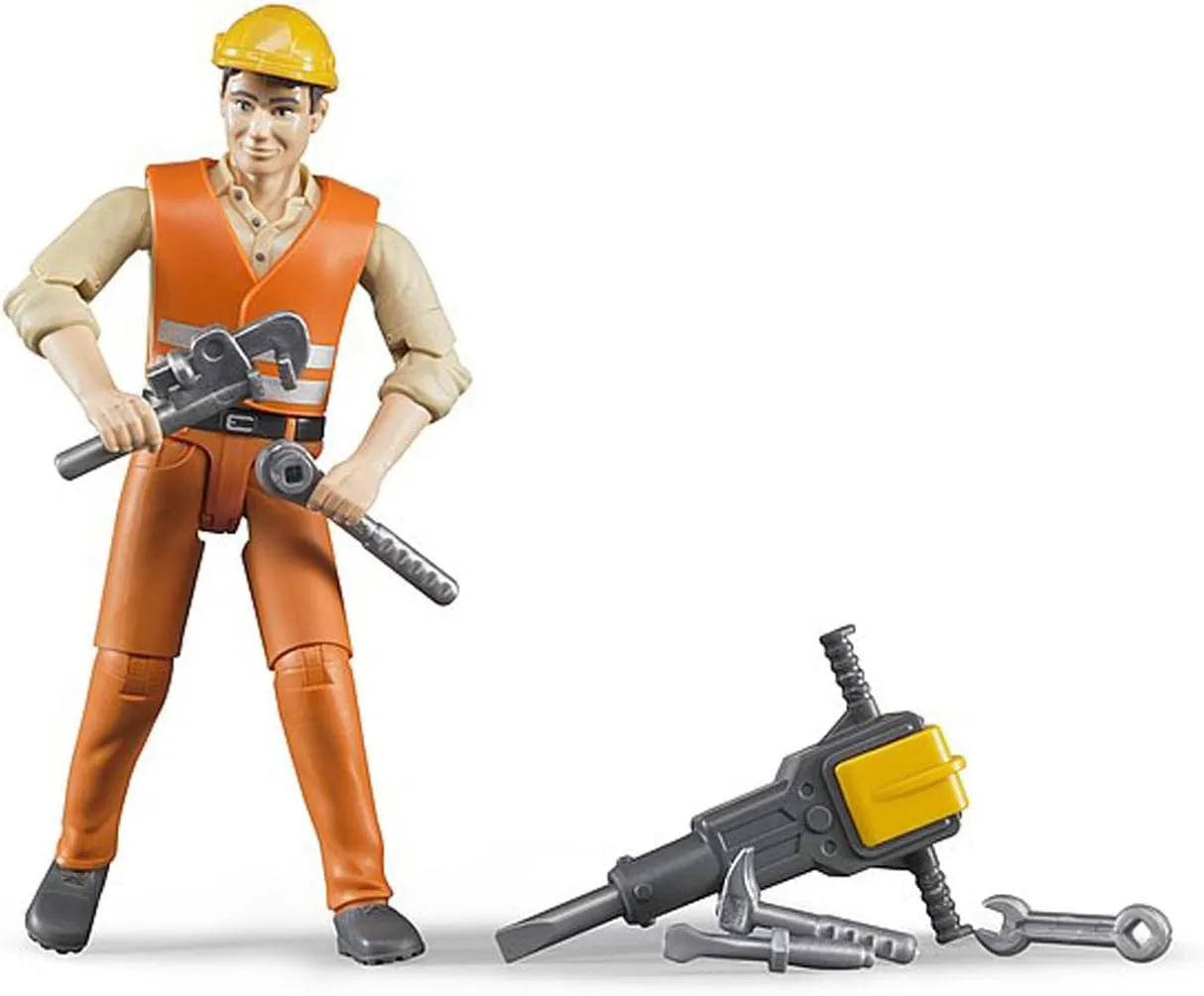 Construction worker with accessories