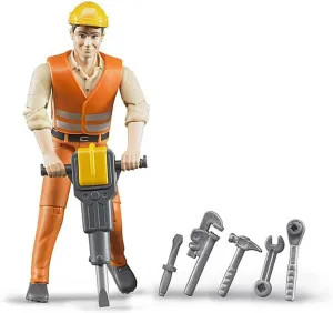 Construction worker with accessories