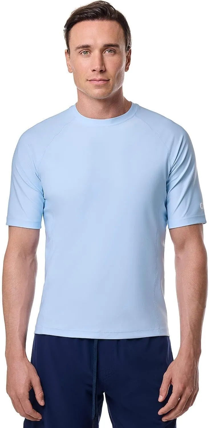 Coolibar UPF 50  Men's Hightide Short Sleeve Swim Shirt - Sun Protective