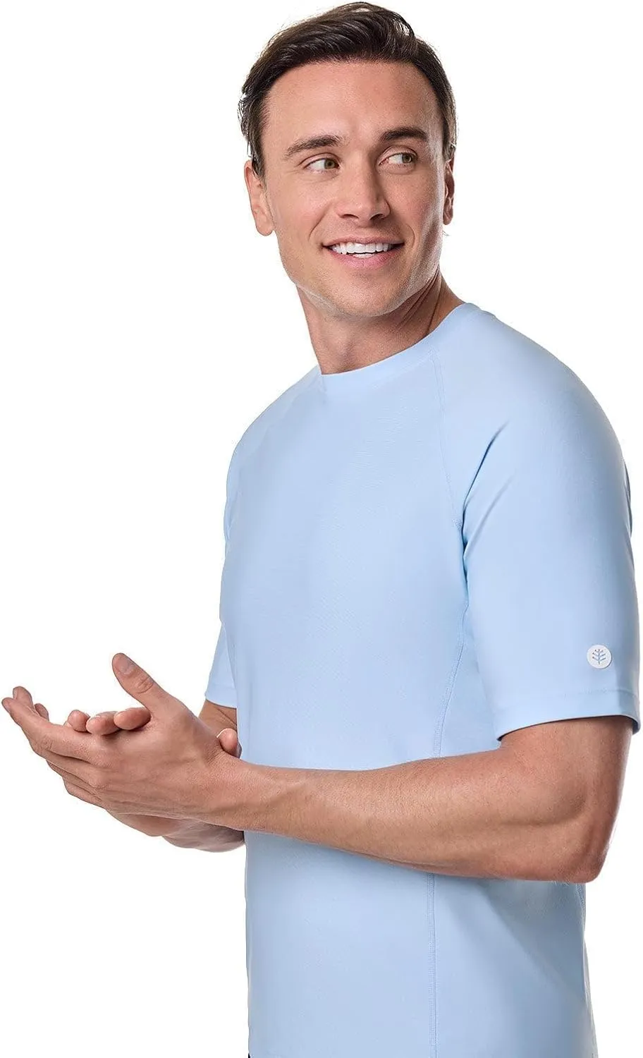 Coolibar UPF 50  Men's Hightide Short Sleeve Swim Shirt - Sun Protective