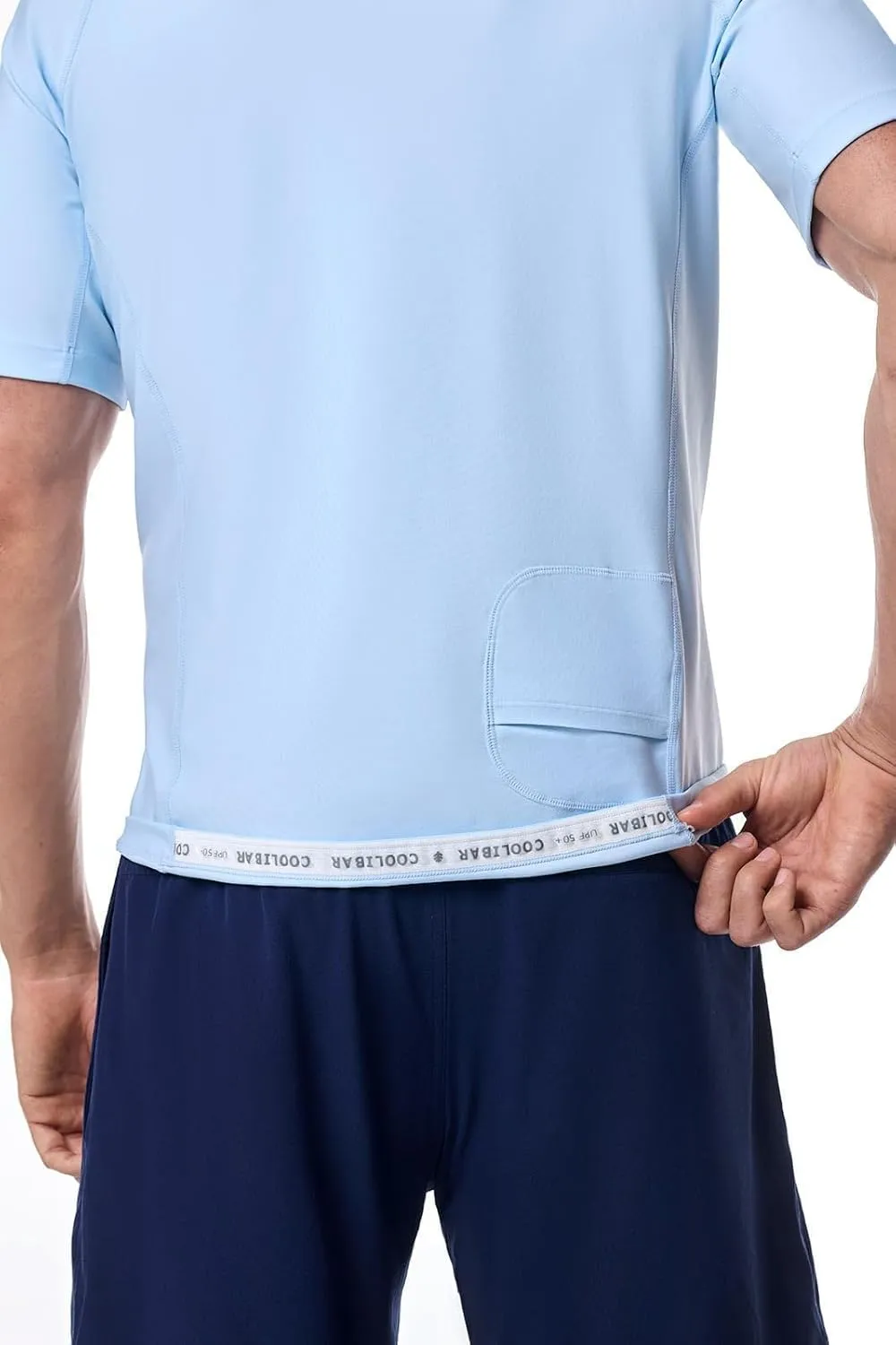 Coolibar UPF 50  Men's Hightide Short Sleeve Swim Shirt - Sun Protective