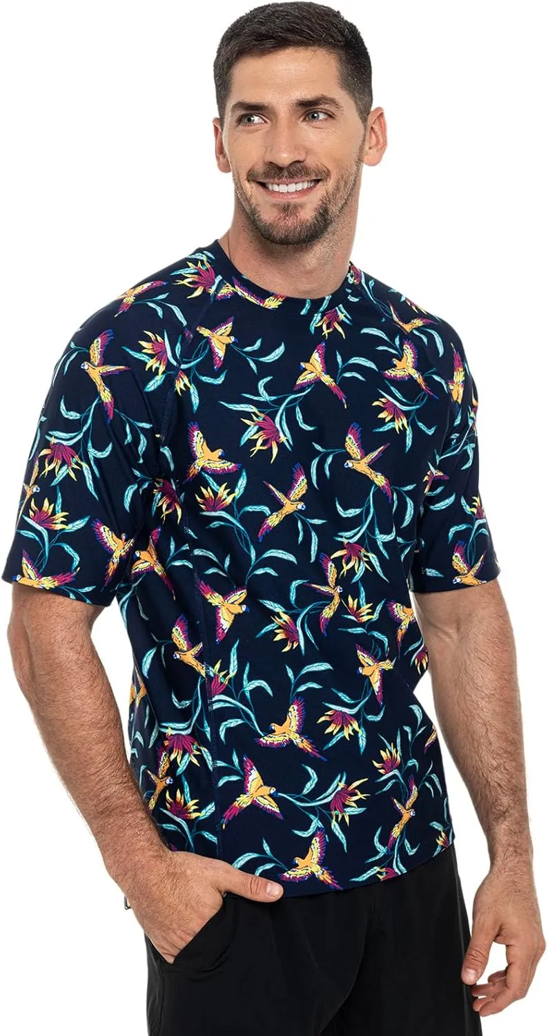 Coolibar UPF 50  Men's Hightide Short Sleeve Swim Shirt - Sun Protective