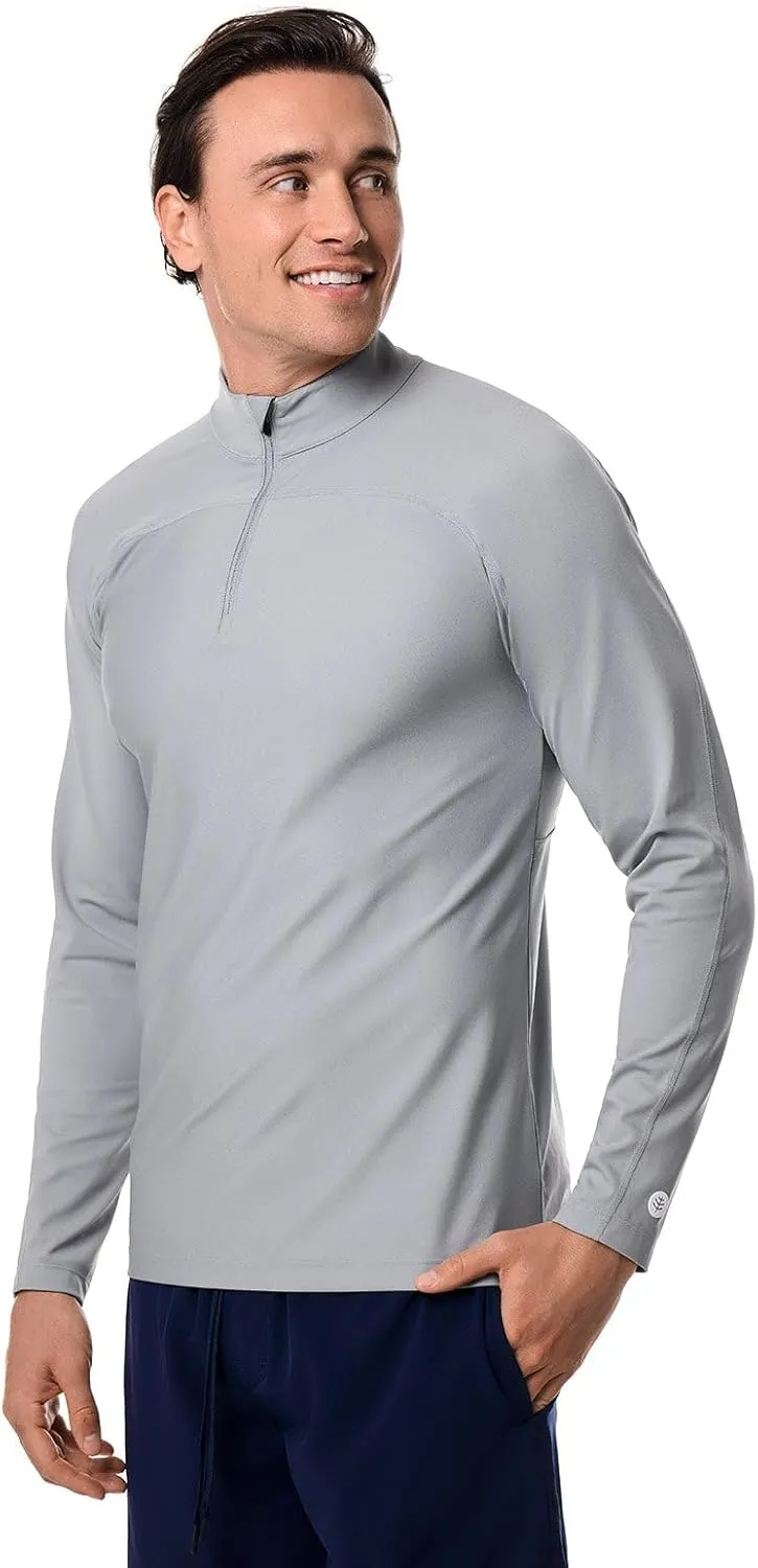 Coolibar UPF 50  Men's Nocona Zip Rash Guard - Sun Protective