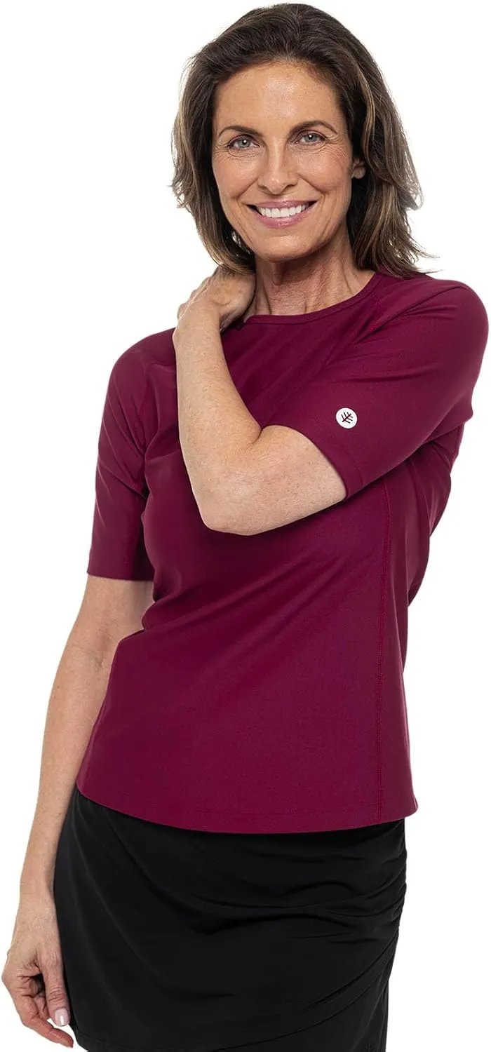 Coolibar UPF 50  Women's Hightide Short Sleeve Swim Shirt - Sun Protective