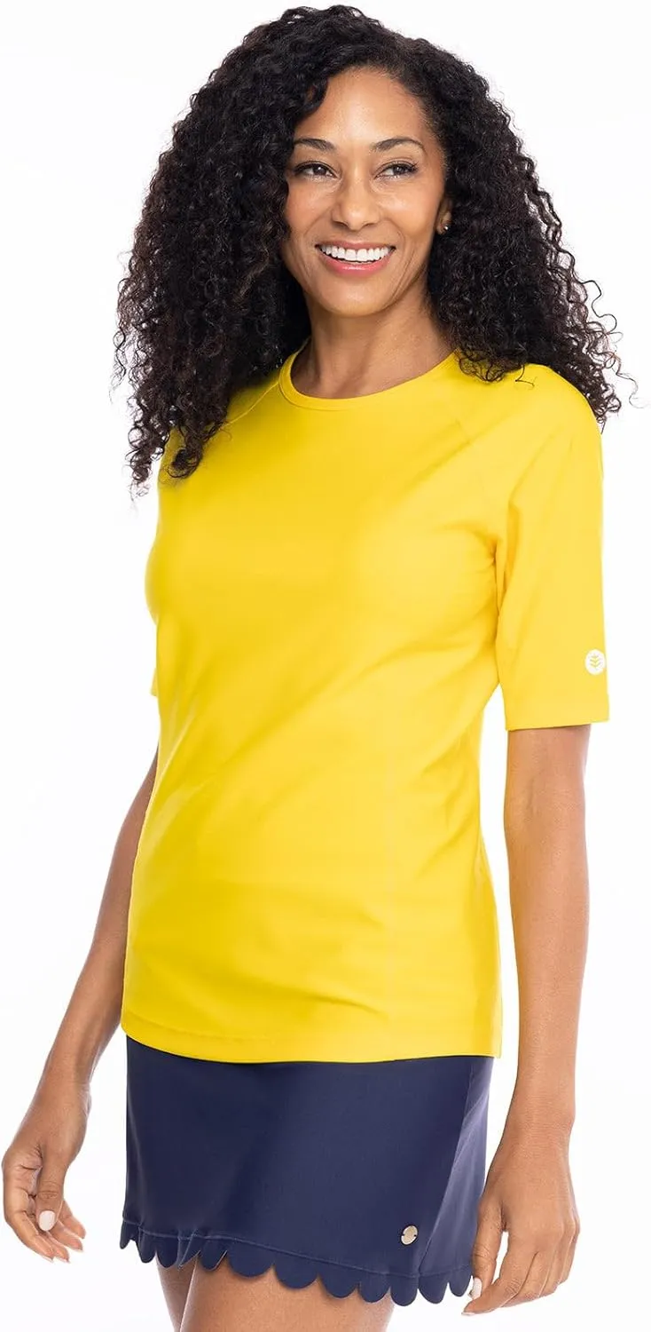 Coolibar UPF 50  Women's Hightide Short Sleeve Swim Shirt - Sun Protective