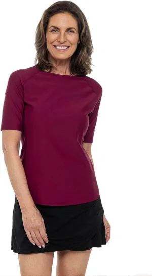 Coolibar UPF 50  Women's Hightide Short Sleeve Swim Shirt - Sun Protective