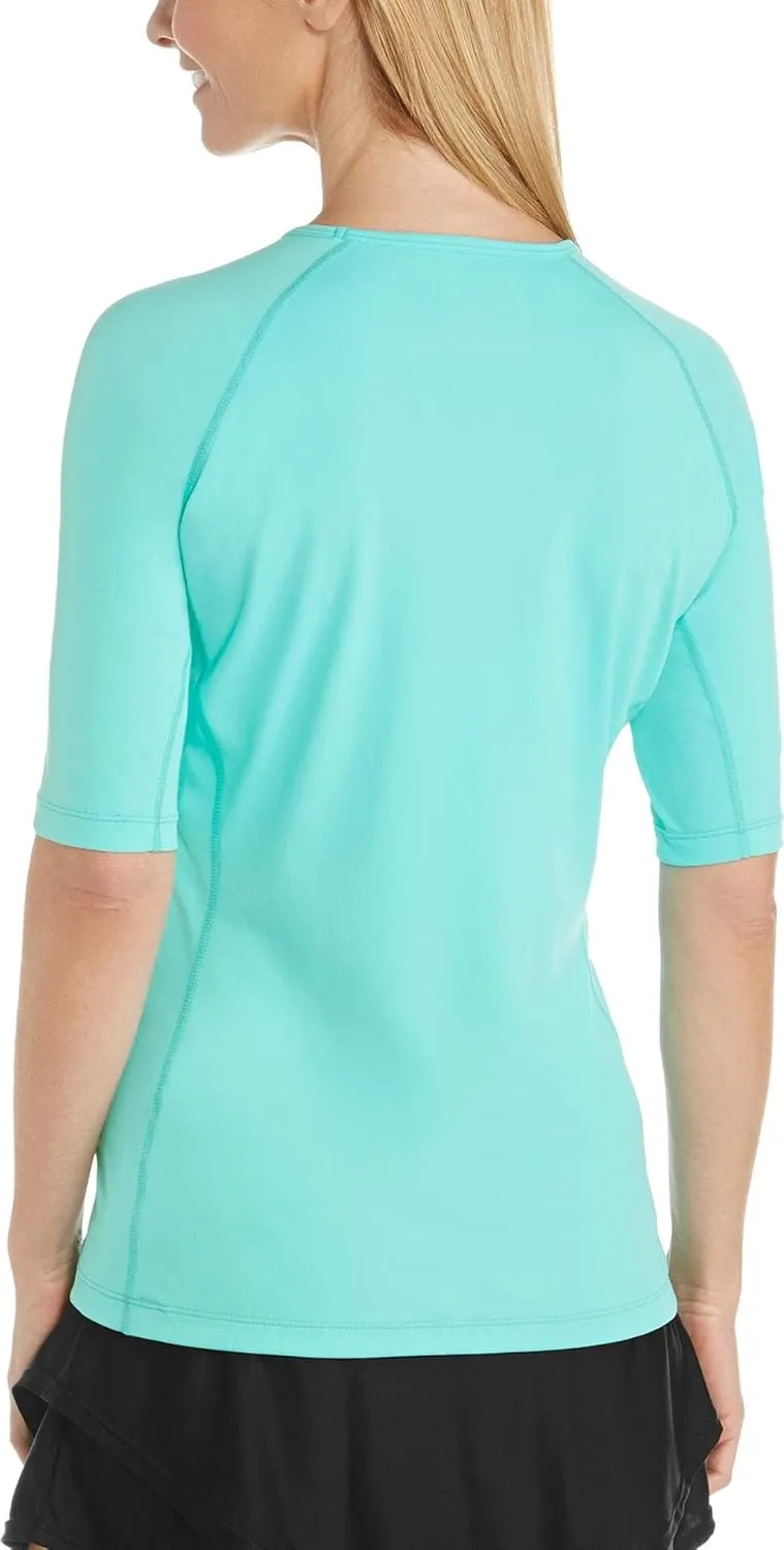 Coolibar UPF 50  Women's Hightide Short Sleeve Swim Shirt - Sun Protective