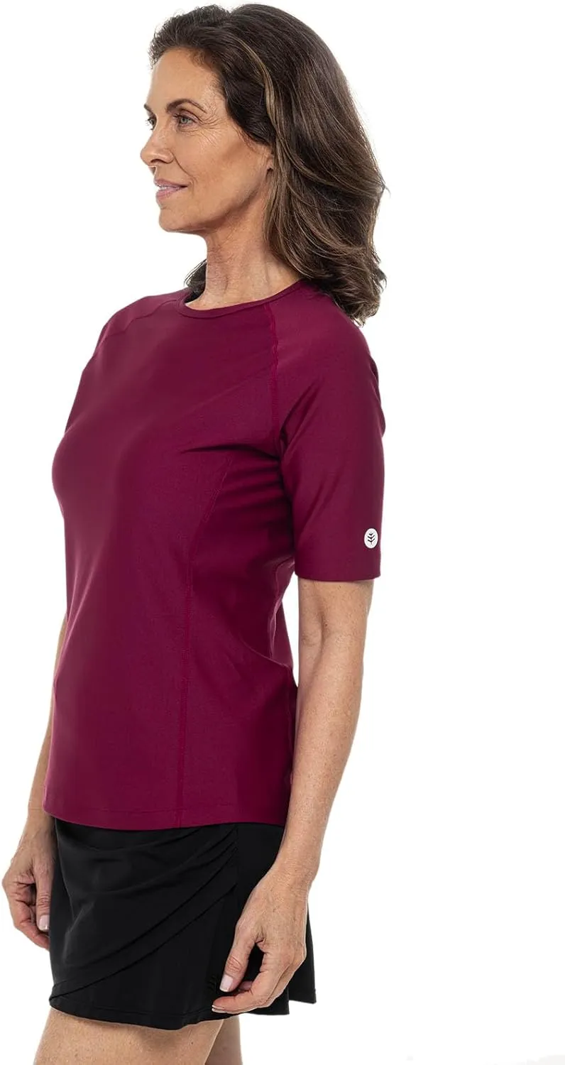 Coolibar UPF 50  Women's Hightide Short Sleeve Swim Shirt - Sun Protective