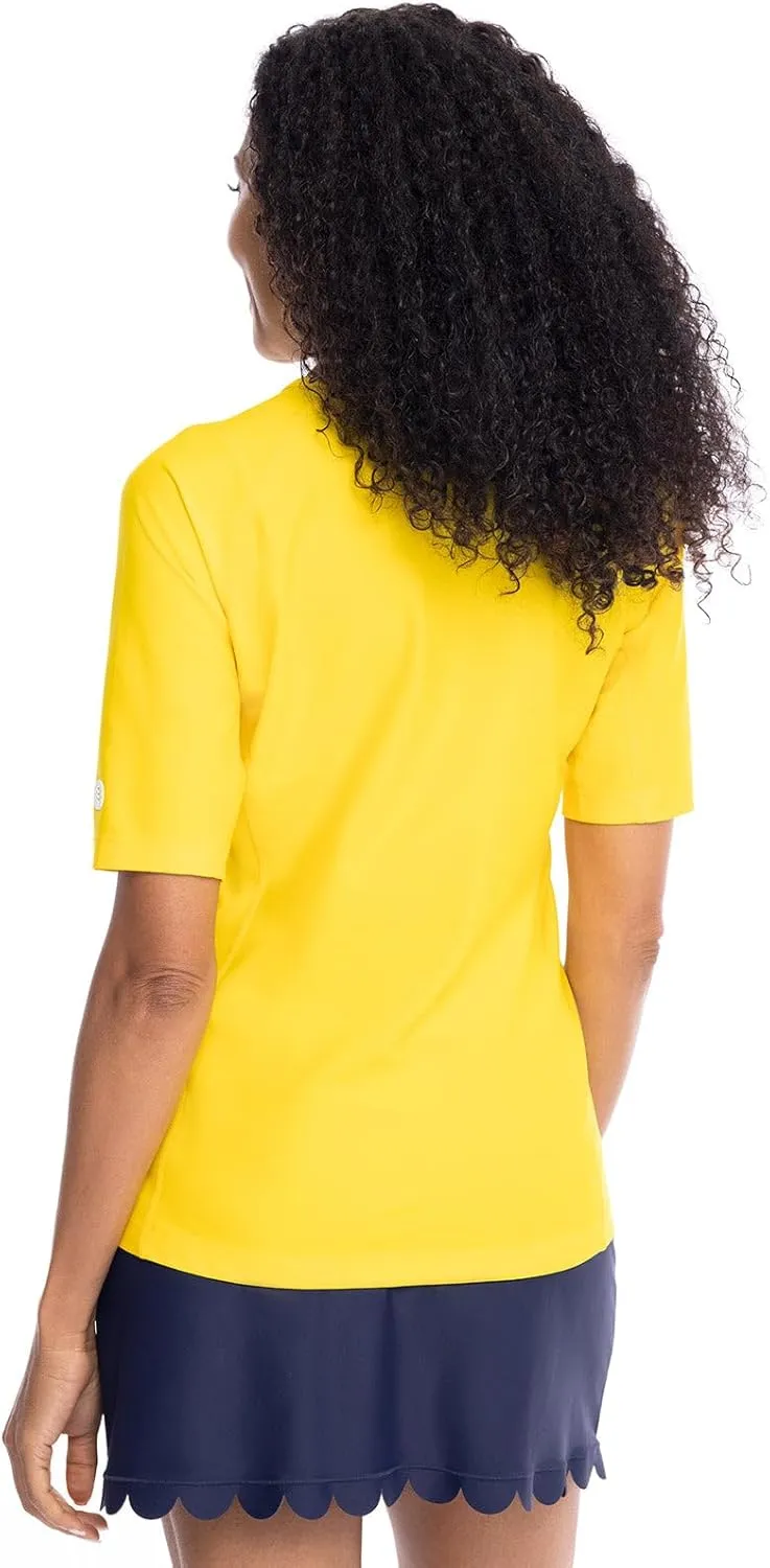 Coolibar UPF 50  Women's Hightide Short Sleeve Swim Shirt - Sun Protective