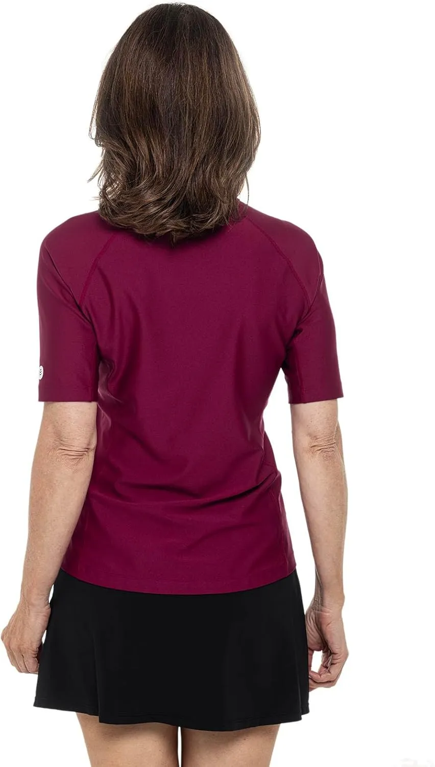 Coolibar UPF 50  Women's Hightide Short Sleeve Swim Shirt - Sun Protective
