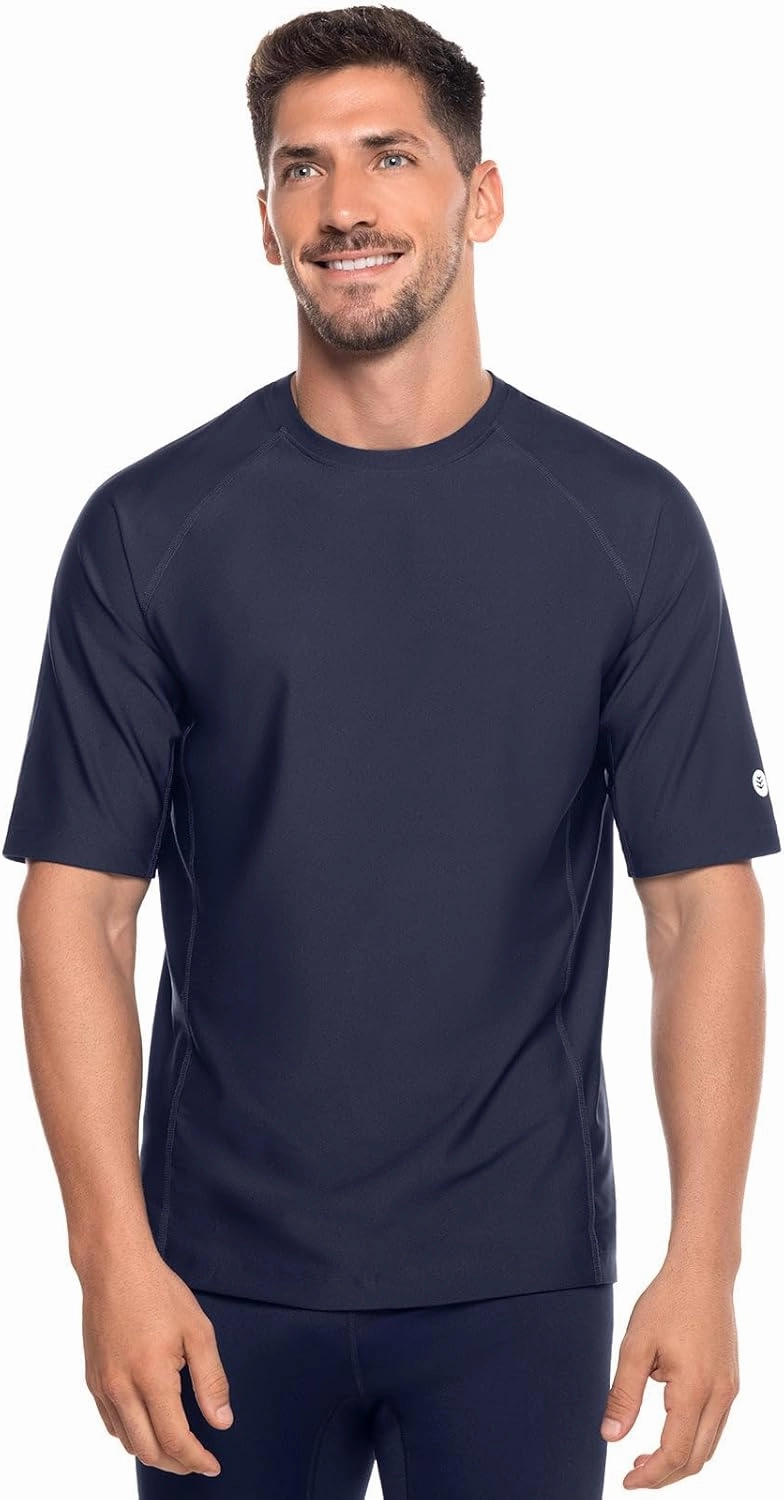 Coolibar UPF 50  Men's Hightide Short Sleeve Swim Shirt - Sun Protective