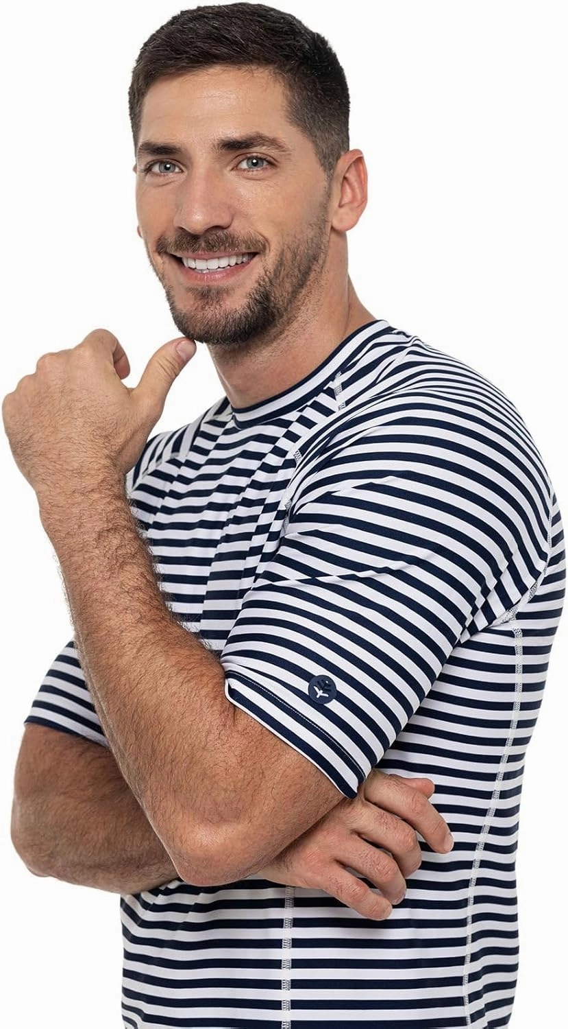Coolibar UPF 50  Men's Hightide Short Sleeve Swim Shirt - Sun Protective