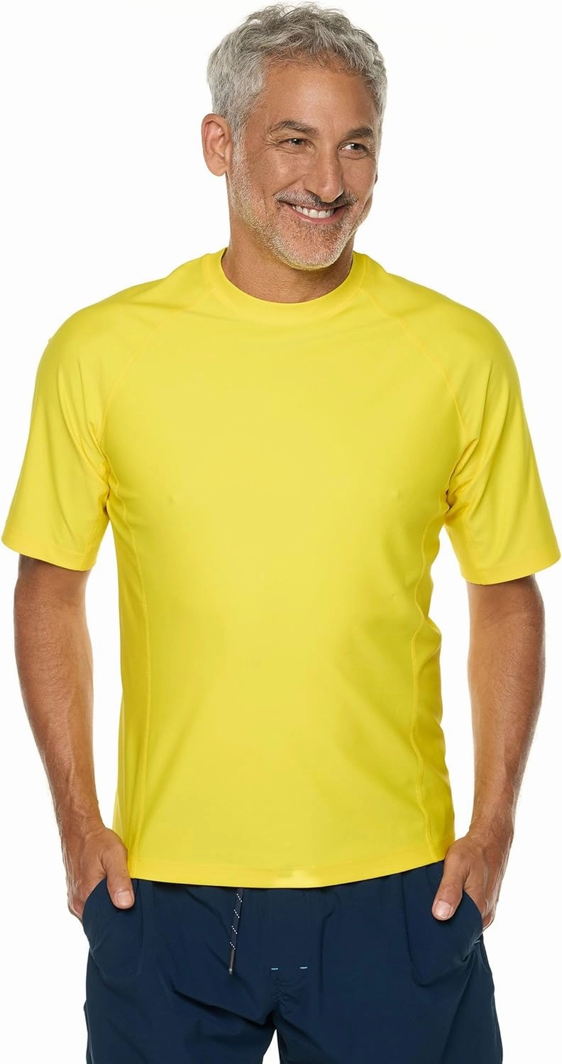 Coolibar UPF 50  Men's Hightide Short Sleeve Swim Shirt - Sun Protective