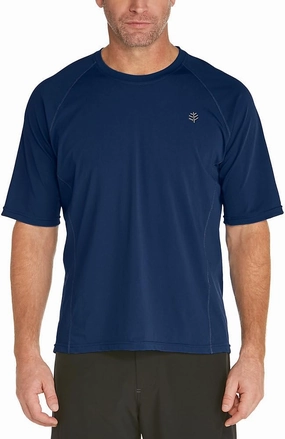 Coolibar UPF 50  Men's Hightide Short Sleeve Swim Shirt - Sun Protective