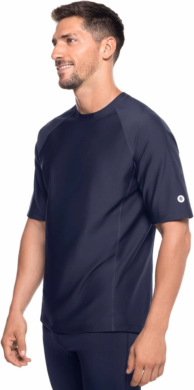 Coolibar UPF 50  Men's Hightide Short Sleeve Swim Shirt - Sun Protective