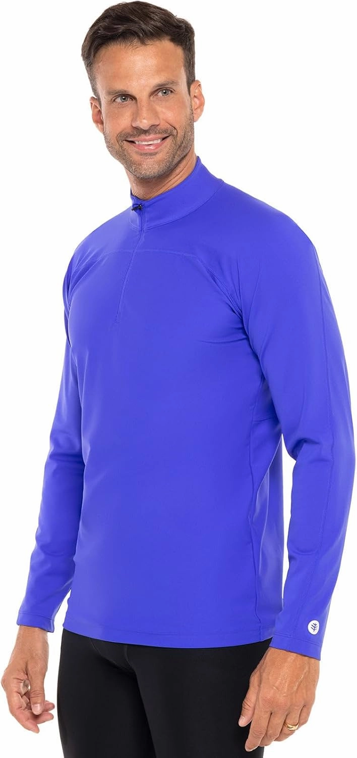 Coolibar UPF 50  Men's Nocona Zip Rash Guard - Sun Protective