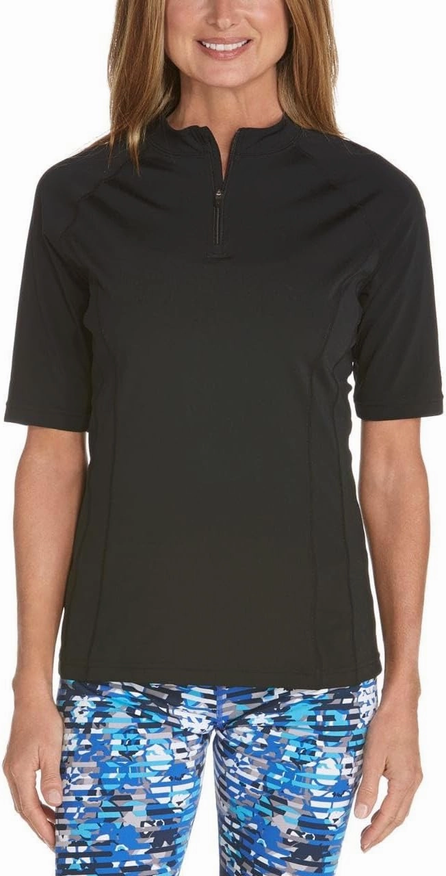 Coolibar UPF 50  Women's Freestyle Short Sleeve Rash Guard - Sun Protective