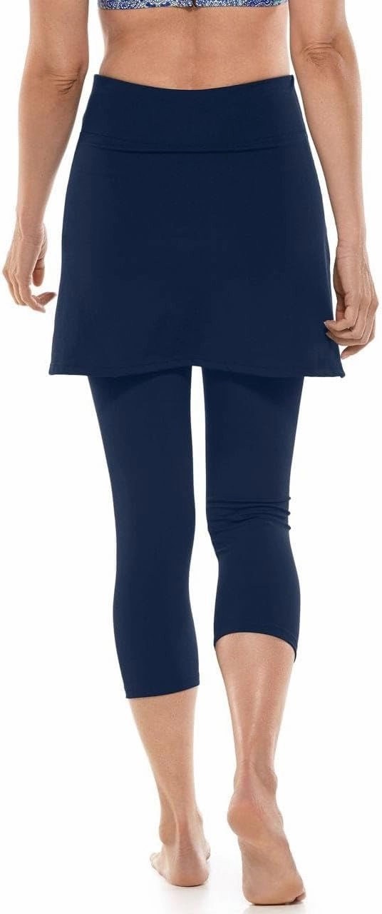 Coolibar UPF 50  Women's Kahula Skirted Swim Capris - Sun Protective