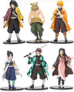 Cosplay Slayer Action Figure Set - Collectible Figurine Gifts Decoration Figures Toy 6 PCS Set 6.3 Inch, Zenitsu Inosuke Tanjiro Nezuko Tomioka Shinobu Figure, Collectible Figurine Gifts