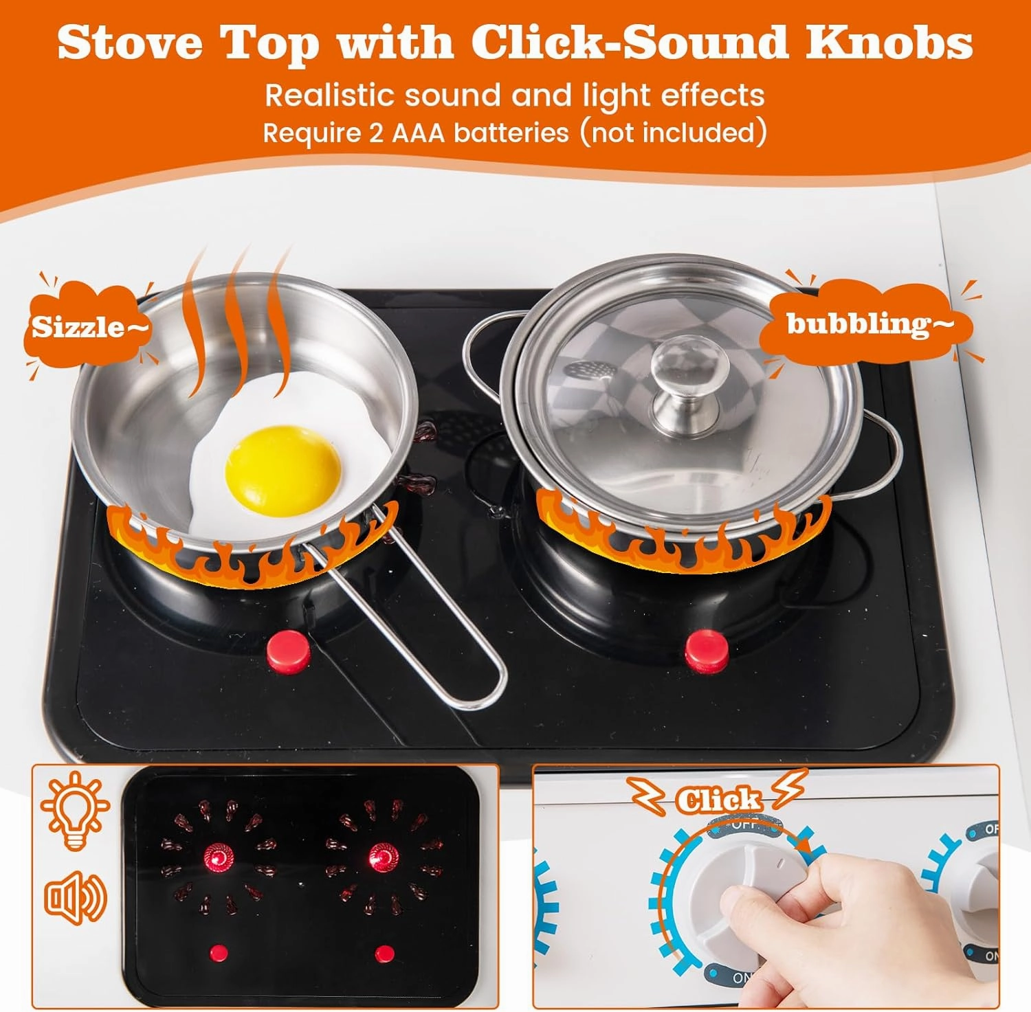 Costzon Play Kitchen for Kids, Wooden Toy Kitchen Set with Ice Maker, Faucet, Sink, Accessories, Pretend Cooking Toy for Toddlers, Kids Kitchen Playset with Sounds & Lights, Gift for Ages 3  (Modern)