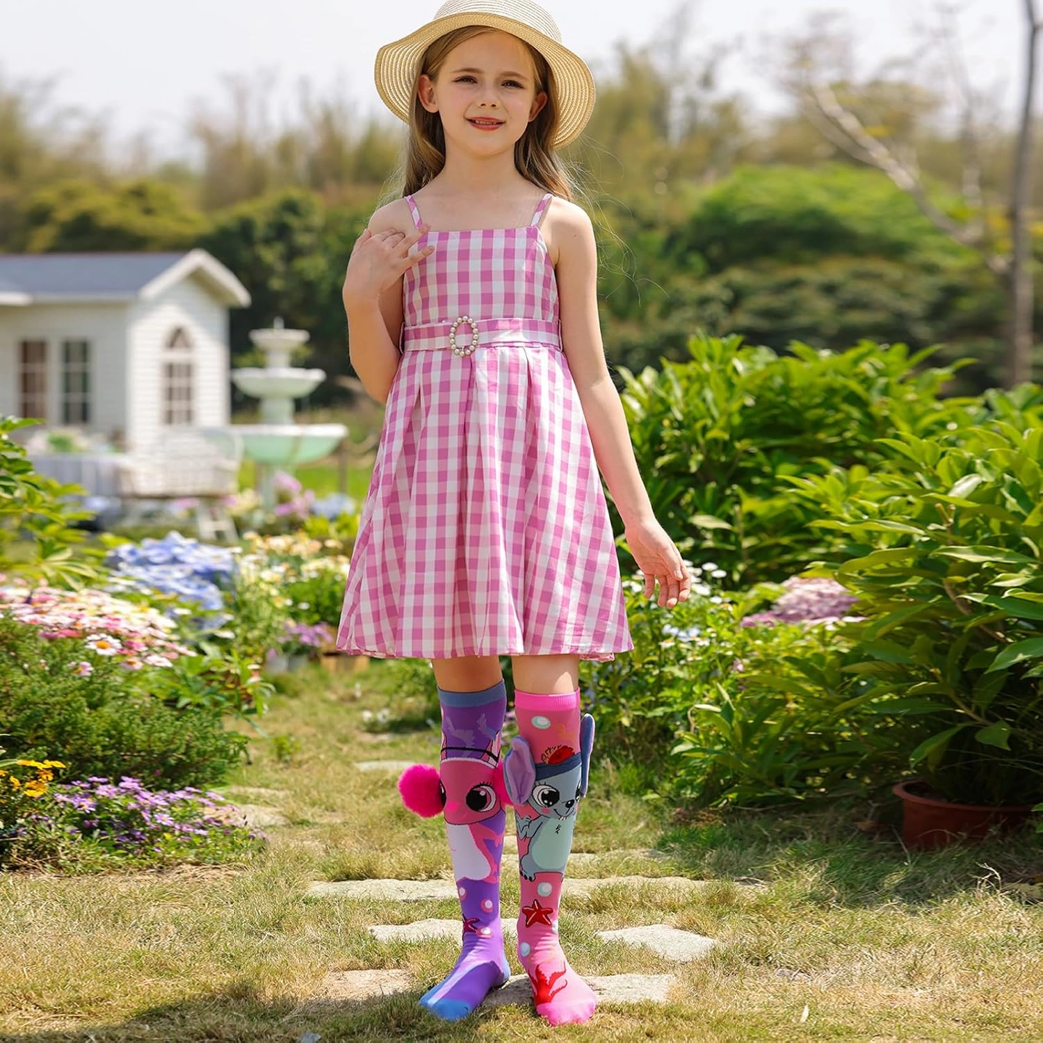 Crazy socks for kids Cute girl socks girls wacky Funky Stretch Mid to High Novelty Socks
